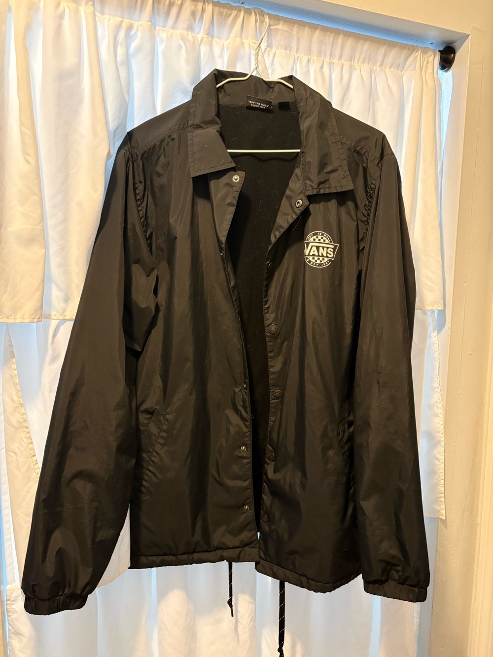 Vans Black Jacket with White Logo Graphic